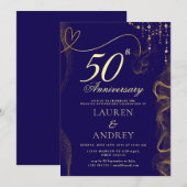Invitation minimale pour les 50 ans de mariage (Devant / Derrière)