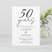 Invitation minimale pour les 50 ans de mariage (Debout devant)