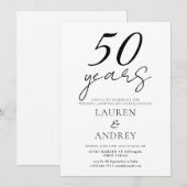 Invitation minimale pour les 50 ans de mariage (Devant / Derrière)