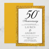 Invitation minimale pour les 50 ans de mariage (Devant / Derrière)