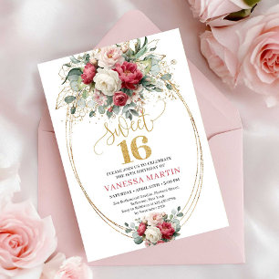 Invitation minimale pour un Sweet Sixteen en blanc