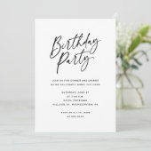 Invitation minimale pour une fête d'anniversaire (Debout devant)
