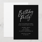 Invitation minimale pour une fête d'anniversaire (Devant / Derrière)
