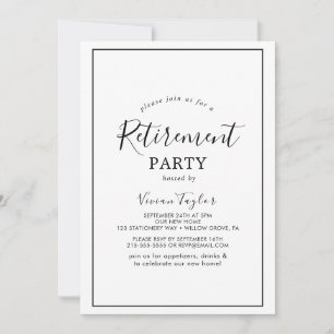 Invitation minimale pour une fête de retraite