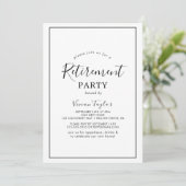 Invitation minimale pour une fête de retraite (Debout devant)