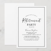 Invitation minimale pour une fête de retraite (Devant / Derrière)