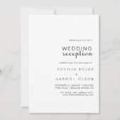 Invitation minimale pour une réception de mariage (Devant)