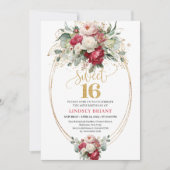 Invitation minimale rouge burgundy pour une Sweet  (Devant)
