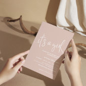 Invitation minimale rustique rose poudré, c'est un