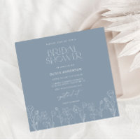 Invitation minimale simple Dusty Blue Bridal