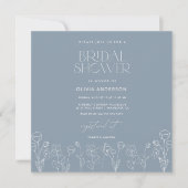 Invitation minimale simple Dusty Blue Bridal (Devant)