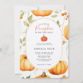 Invitation Minimale Un Peu Citrouille L'Automne Feuille Baby  (Devant)