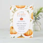 Invitation Minimale Un Peu Citrouille L'Automne Feuille Baby  (Debout devant)