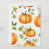 Invitation Minimale Un Peu Citrouille L'Automne Feuille Baby (Dos)