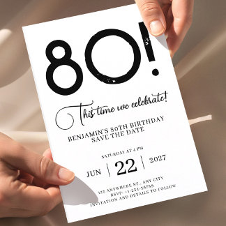 Invitation minimale unique pour les 80 ans