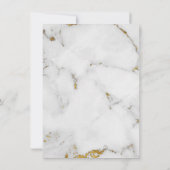 Invitation Minimalisme Anniversaire Marbre Gris Blanc Or (Dos)