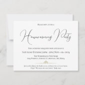 Invitation Minimalisme assis Chat Noir & Blanc Ménage (Dos)