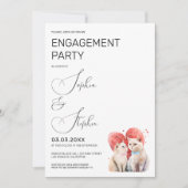 Invitation Minimalisme avec Fiançailles Mariage de chats (Devant)