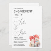 Invitation Minimalisme avec Fiançailles Mariage de chats (Devant / Derrière)