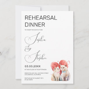 Invitation Minimalisme avec répétition de chats