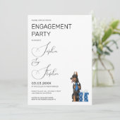 Invitation Minimalisme avec un Fiançailles d'illustration de  (Debout devant)