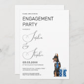 Invitation Minimalisme avec un Fiançailles d'illustration de  (Devant / Derrière)