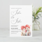 Invitation Minimalisme avec un Mariage de chats (Debout devant)