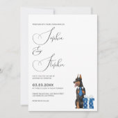 Invitation Minimalisme avec un Mariage de chien Doberman (Devant)