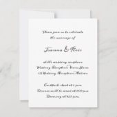 Invitation Minimalisme Blanc Mariage Or Bleu Nuit (Dos)