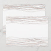 Invitation Minimalisme Blanc Rose Gris Lignes délicates (Devant / Derrière)