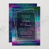 Invitation Minimalisme clinquant | Mariage holographique Irid (Devant / Derrière)