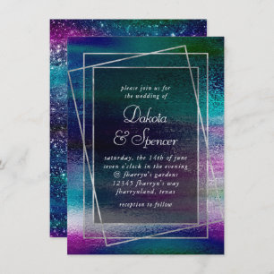 Invitation Minimalisme clinquant   Mariage holographique Irid