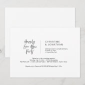 Invitation Minimalisme Décontracté, Mariage Intime Noir (Devant / Derrière)