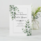 Invitation Minimalisme et verdure pour une baby shower modern (Debout devant)