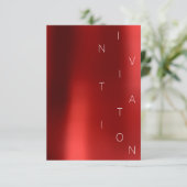Invitation Minimalisme Fashion Event Glam Red Wine Rubin (Debout devant)
