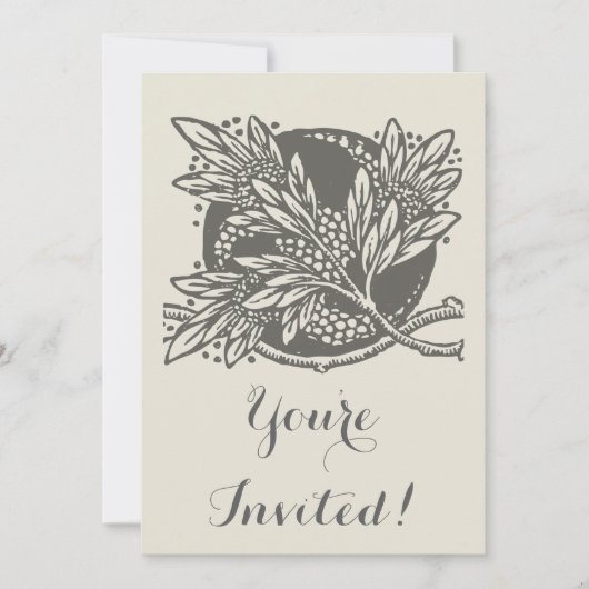 Invitation minimalisme floral Art nouveau (Devant)