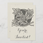 Invitation minimalisme floral Art nouveau (Devant / Derrière)