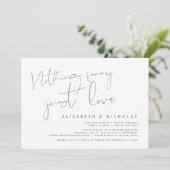 Invitation Minimalisme Gris foncé, Mariage Fuite de noces (Debout devant)