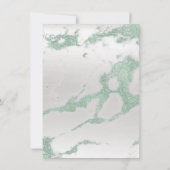 Invitation Minimalisme Gris Marbre Argent Vert Menthe Anniver (Dos)