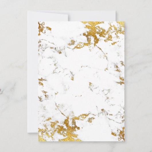 Invitation Minimalisme Gris Marbre blanc Or Anniversaire (Dos)
