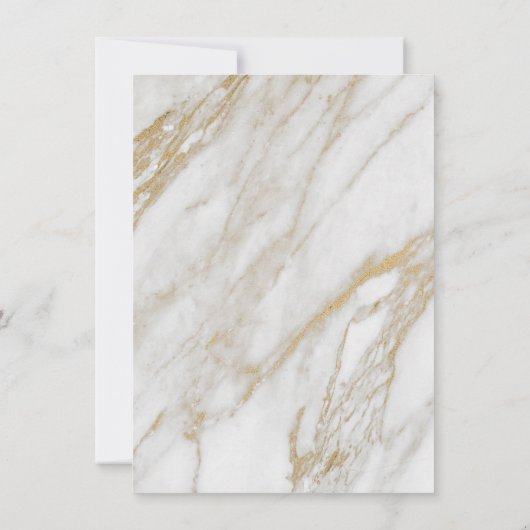 Invitation Minimalisme Gris Or Blanc Anniversaire Marbre (Dos)