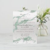 Invitation Minimalisme Marbre gris Marbre Argent Mint Green B (Debout devant)