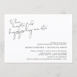 Invitation Minimalisme moderne Dîner de répétition de script