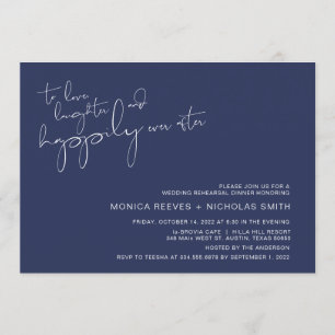 Invitation Minimalisme moderne Navy Dîner de répétition BlueS