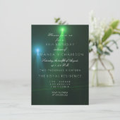 Invitation Minimalisme Ombre Sarcelle Vert Tropical Profond p (Debout devant)
