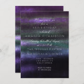 Invitation Minimalisme Ombre Turquoise Violet Marine Vert Tro (Devant / Derrière)