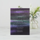 Invitation Minimalisme Ombre Vert Bleu Marine Violet Tropical (Debout devant)