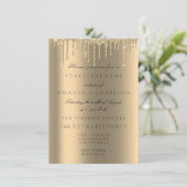 Invitation Minimalisme Paillettes Dorées Anniversaire (Debout devant)