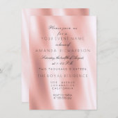 Invitation Minimalisme Rose Blush Silk Fabric Or Anniversaire (Devant / Derrière)