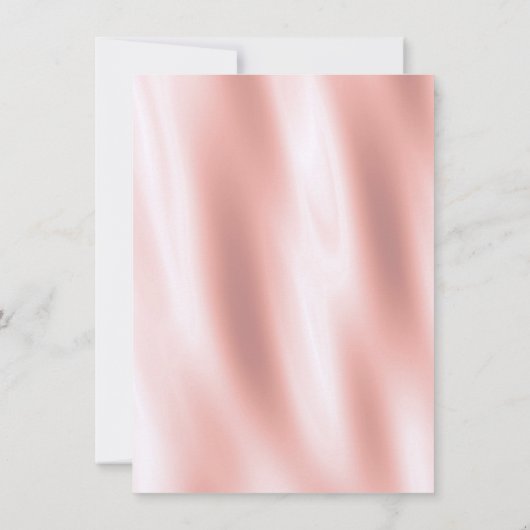 Invitation Minimalisme Rose Blush Silk Fabric Or Anniversaire (Dos)